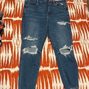 American Eagle Outfitters Blue Skinny Jeans Distressed